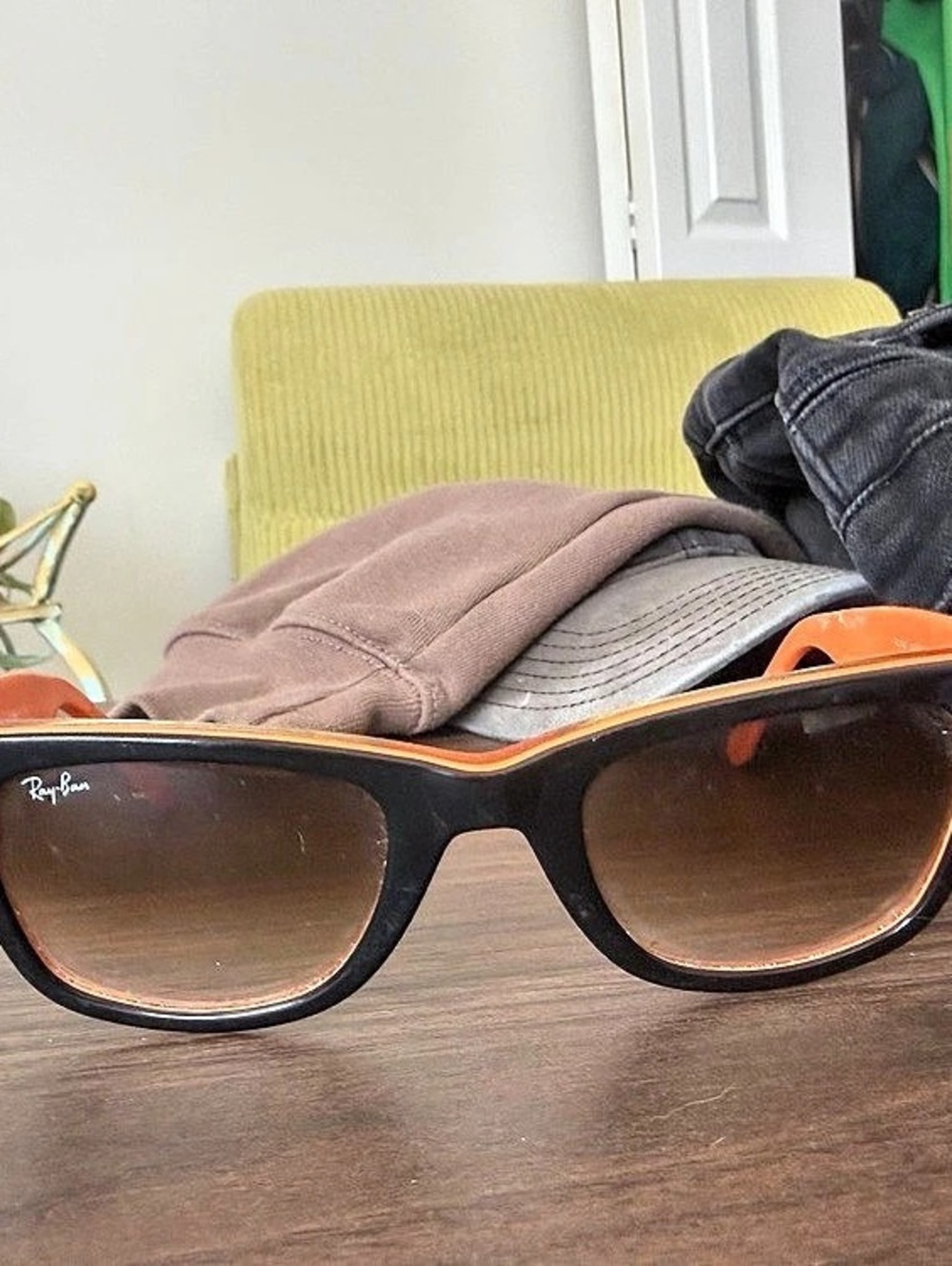 Ray-Ban Wayfarer Hand Made Sunglasses Black & Orange